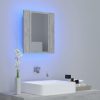 LED kopalniška omarica z ogledalom betonsko siva 40x12x45 cm