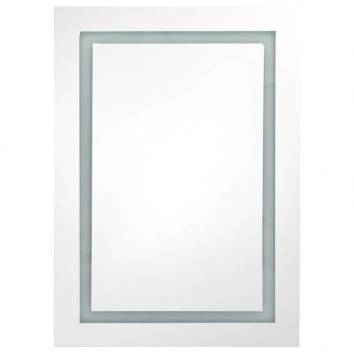 LED kopalniška omarica z ogledalom sijoče bela 50x13x70 cm