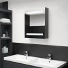 LED kopalniška omarica z ogledalom sijoče siva 50x14x60 cm
