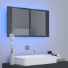 LED kopalniška omarica z ogledalom visok sijaj siva 80x12x45 cm