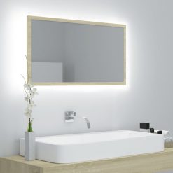 LED kopalniško ogledalo sonoma hrast 80x8