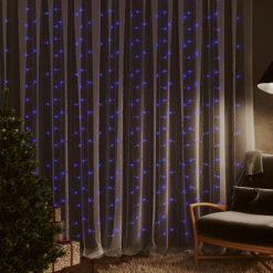 LED svetlobna zavesa 3x3 m 300 LED lučk modra 8 funkcij