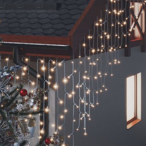 LED zavesa ledene sveče 10 m 400 toplo belih LED lučk 8 funkcij