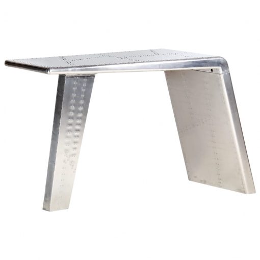 Letalska pisalna miza srebrna 112x50x76 cm kovina