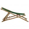 Ležalnik iz bambusa in platna zelen