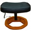 Masažni stol s stolčkom za noge črno umetno usnje