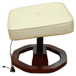 Masažni stol s stolčkom za noge krem umetno usnje
