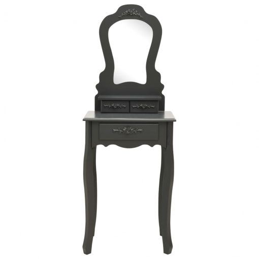 Mizica za ličenje s stolčkom siva 50x59x136 cm les pavlovnije