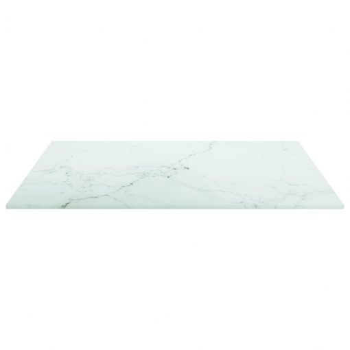 Mizna plošča bela 50x50 cm 6 mm kaljeno steklo z marmorjem