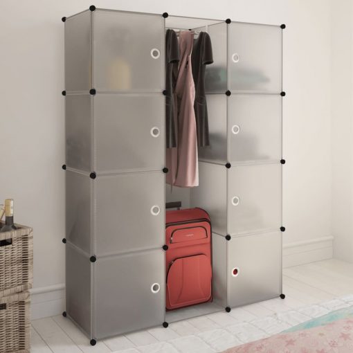 Modularna omarica z 9 predelki 37 x 115 x 150 cm bela