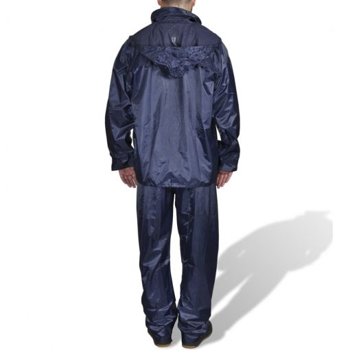 Moška 2-delna dežna obleka s kapuco XXL mornarsko modra