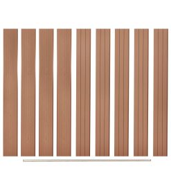 Nadomestne ograjne plošče 9 kosov WPC 170 cm rjave