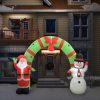 Napihljiva božična dekoracija Božiček in snežak obok LED 223 cm
