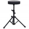 Nastavljiv bobnarski stolček črn okrogel