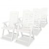 Nastavljivi vrtni stoli 6 kosov plastika bele barve