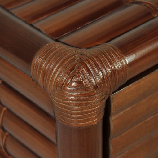 Nočna mizica 45x45x40 cm bambus temno rjave barve