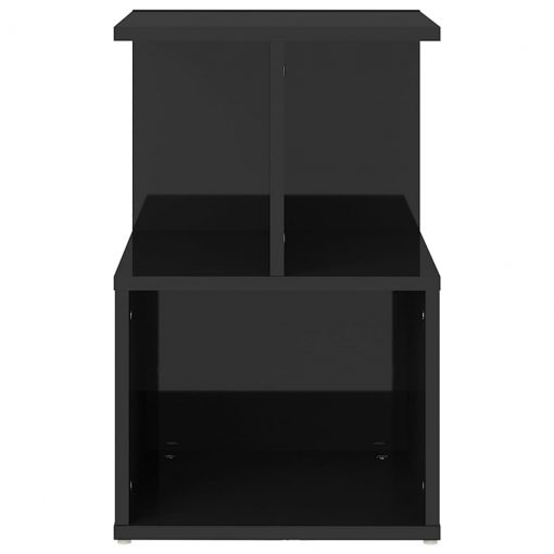 Nočna omarica visok sijaj črna 35x35x55 cm iverna plošča