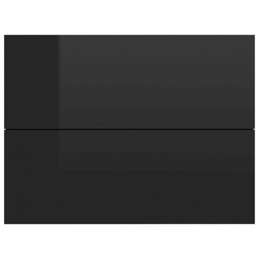 Nočna omarica visok sijaj črna 40x30x30 cm iverna plošča