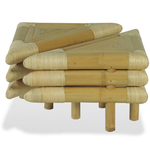 Nočne mizice 2 kosa 60x60x40 cm iz bambusa naravne barve