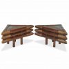 Nočne mizice 2 kosa 60x60x40 cm iz bambusa temno rjave