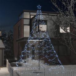 Novoletna jelka s stebrom 1400 hladno belih LED lučk 5 m