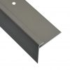 Obrobe za stopnice F-oblike 15 kosov aluminij 100 cm rjave