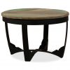 Odstavna mizica iz trdnega predelanega lesa 60x40 cm