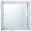 Ogledalo belo 60x60 cm s pletenim okvirjem