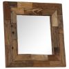 Ogledalo iz trdnega predelanega lesa 50x50 cm