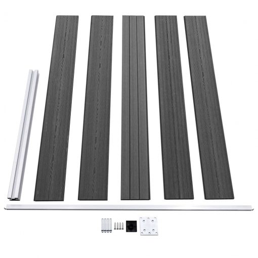 Ograjni panel WPC 175x105 cm črn