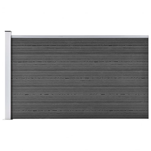 Ograjni panel WPC 175x105 cm črn
