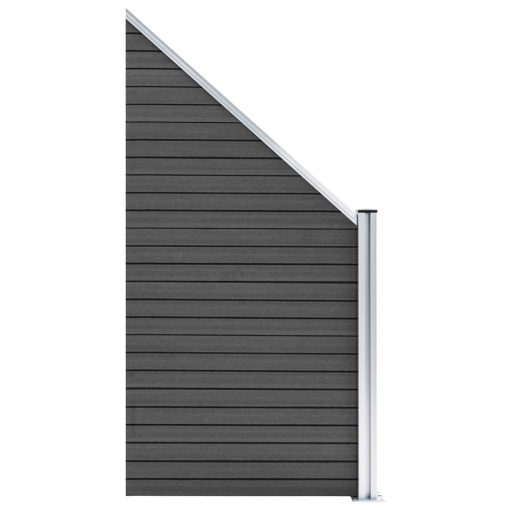 Ograjni panel WPC 95x(105-180) cm črn
