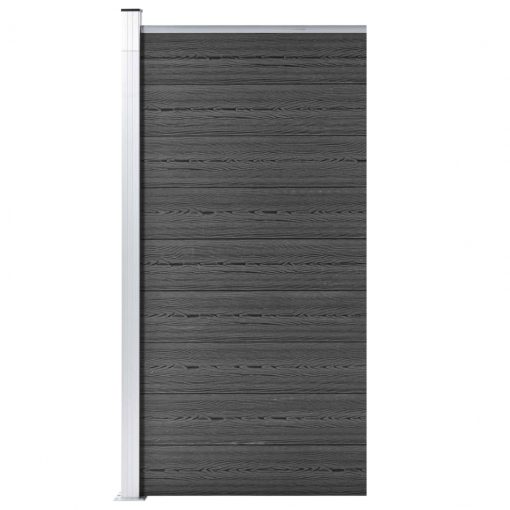 Ograjni panel WPC 95x186 cm črn