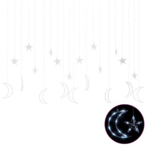 Okrasne lučke zvezde in lune z daljincem 345 LED hladno bele