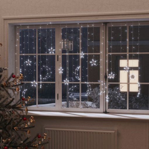 Okrasne lučke zvezde in lune z daljincem 345 LED hladno bele