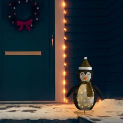 Okrasni novoletni pingvin LED razkošno blago 60 cm