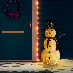 Okrasni novoletni snežak LED razkošno blago 120 cm