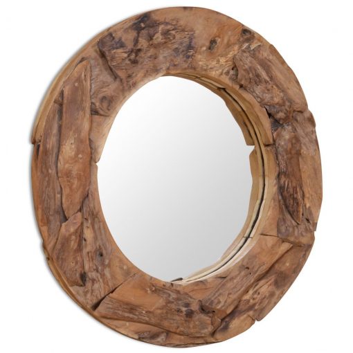 Okrasno ogledalo tikovina 80 cm okrogle oblike
