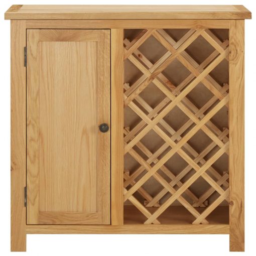 Omarica za vino za 11 steklenic 80x32x80 cm trdna hrastovina