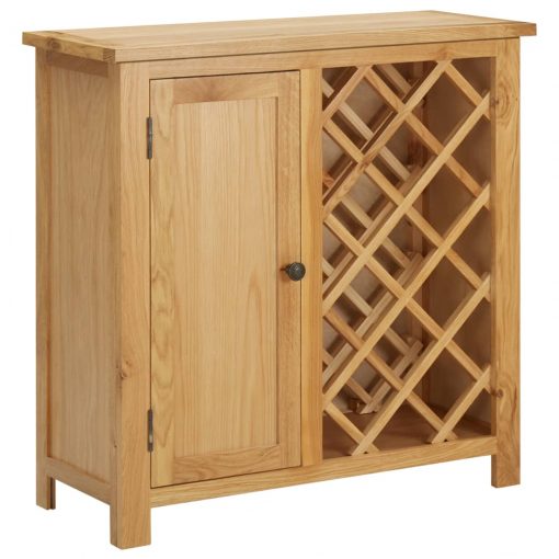 Omarica za vino za 11 steklenic 80x32x80 cm trdna hrastovina