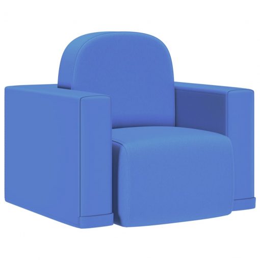 Otroški kavč 2 v 1 modro umetno usnje