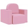 Otroški kavč 2 v 1 roza umetno usnje