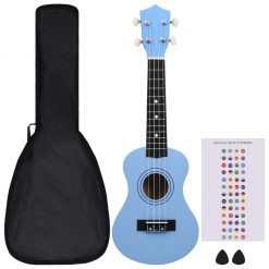 Otroški ukulele soprano s torbo baby moder 21"