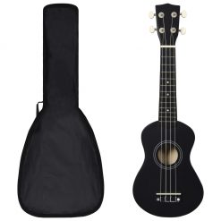 Otroški ukulele soprano s torbo črn 21"