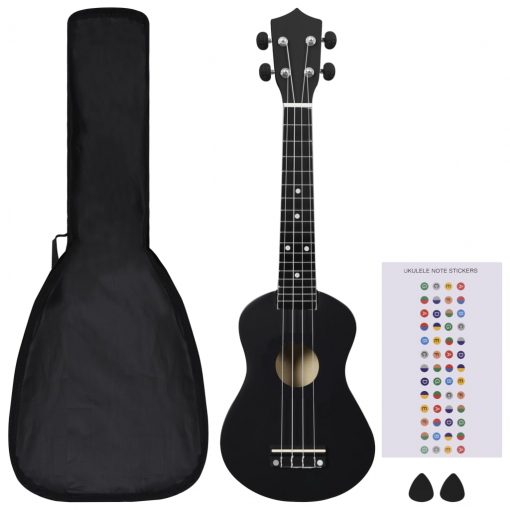Otroški ukulele soprano s torbo črn 23"