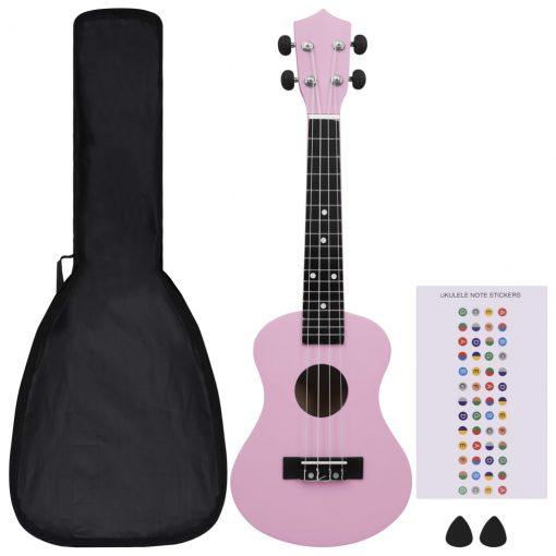 Otroški ukulele soprano s torbo roza 23"