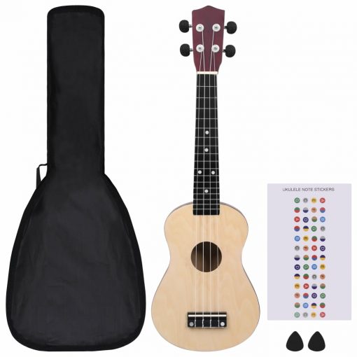 Otroški ukulele soprano s torbo svetel les 23"