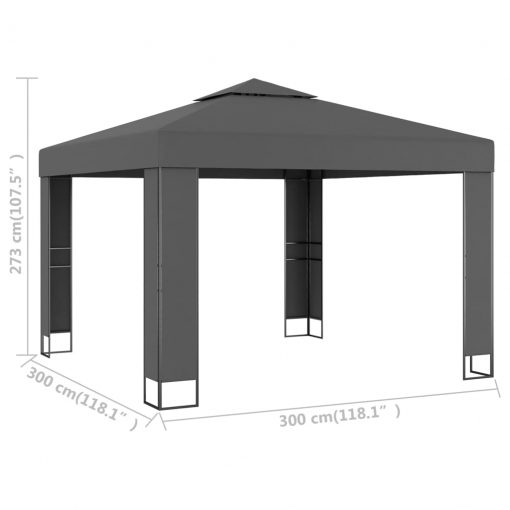 Paviljon z dvojno streho 3x3 m antraciten