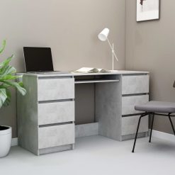 Pisalna miza betonsko siva 140x50x77 cm iverna plošča