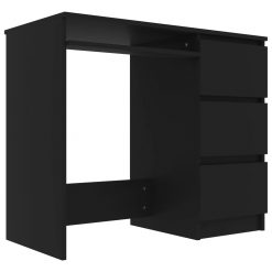 Pisalna miza črna 90x45x76 cm iverna plošča